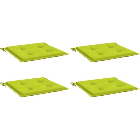 Coussins de chaise de jardin lot de 4 vert vif 50x50x3 cm vidaXL