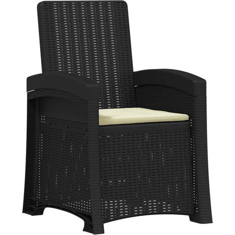 Fauteuil inclinable en PP imitation rotin (1/5)