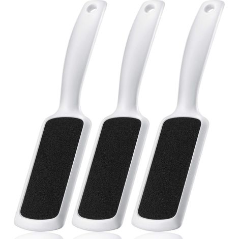 3 Pièces Lime à Pied Double Face Fichier de Rape de Pied Dissolvant de Peau Morte et Dure épurateur de Pieds Soin des Pieds pour Pieds Craquelés Humides et Secs (Blanc) (1/4)