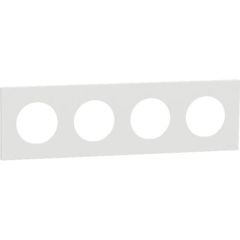 Plaque Odace Schneider 4 postes Finition: Blanc craie (1/3)