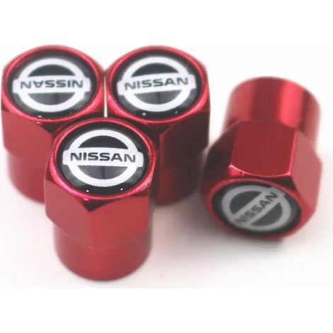 (Pour rouge) Nouveaux 4 bouchons de valve de pneu pour Qashqai, Murano, X-Trail et Teana (accessoires auto) (1/5)