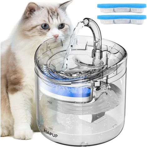 Automatic 1.8L Water Fountain for Cats, Puppies, Pets with 2 Smart Water Modes, 2 Carbon Filters and 1 Quiet USB Pump