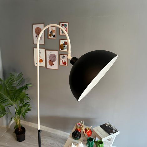 Lampadaire Gorkiede Métal Moderne E27 Largeur 37 cm Abat-jour Réglable Tablette Variateur