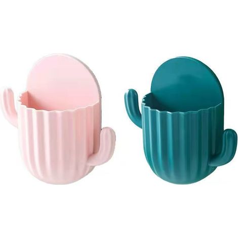 Lot de 2 boîtes de rangement en forme de cactus - Porte-savon mural décoratif - Outil de maquillage (1/5)