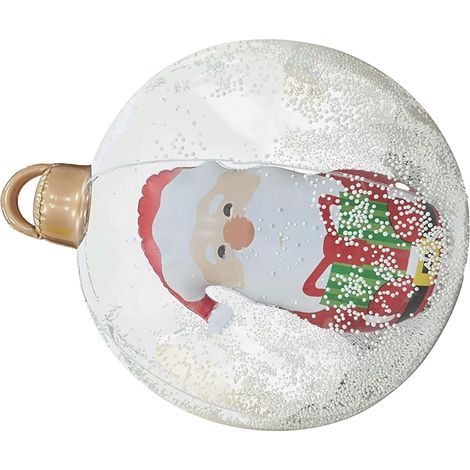 Boule de Noël gonflable de 60 cm avec LED, géante, lumineuse, décorée, en PVC transparent, pliable, avec télécommande, décoration extérieure pour les fêtes de fin d'année. Père Noël. (1/4)