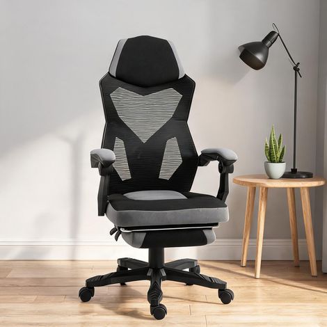 Chaise de bureau réglable de 42 à 122 cm pliable en tissus (1/5)