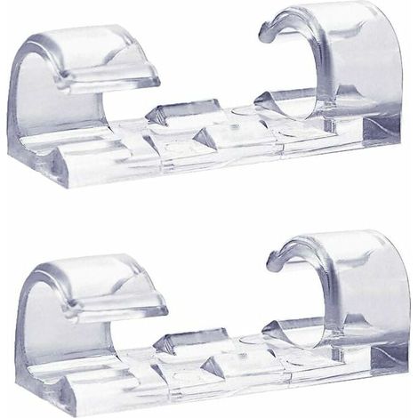 Confezione da 60 clip per cavi trasparenti, fermacavi autoadesivi resistenti, clip in plastica durevoli per la gestione dei cavi in casa e in ufficio (trasparenti) - AquaForge (1/5)