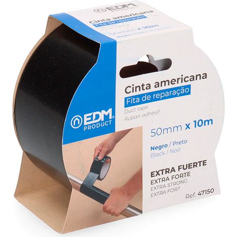 Nastro multiuso americano 10 m x 50 mm Nero EDM (1/4)