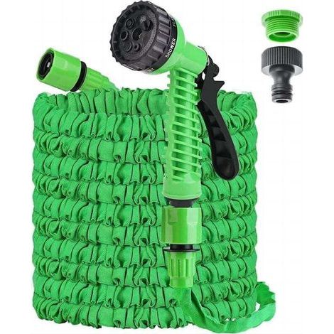 Tuyau d'arrosage Extensible 30M/100FT, Tuyau d'arrosage Flexible avec 7 Modes de Pulvérisation, anti-fuite, Convient pour le jardin, Lavage de Voiture (Vert) (1/4)