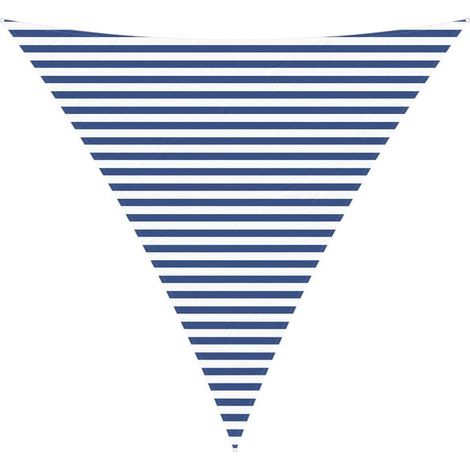 Voile d'ombrage bleue et blanche, 4 x 4 x 4 mètres, 100% polyester Oxford. (1/5)
