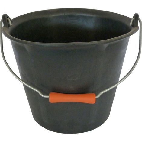 Seau de maçon Prochok® – Caoutchouc noir souple avec poignée - Mondelin