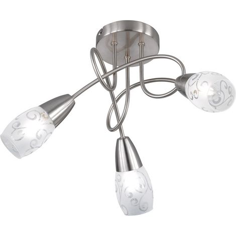 Plafonnier moderne RL Colmar argent 3xE14 dimmable (1/3)