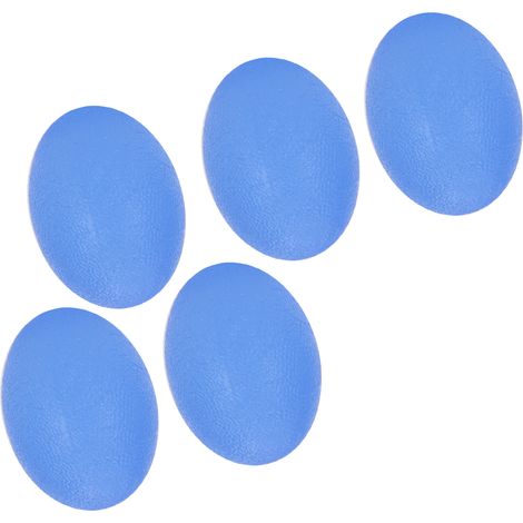 5 pièces Balles d'Exercice Ovales Élastiques pour Force de Poignet et Doigts, Anti-Stress Bleu 30 Degrés (1/5)