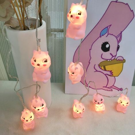 Guirlande lumineuse LED en forme d'écureuil - Fonctionne sur piles - Pour l'intérieur et l'extérieur - Pour Halloween, Thanksgiving, fête à la maison - Décoration pour chambre d'enfant (écureuil) (1/5)