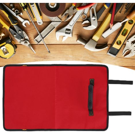 Trousse à outils grande capacité, sac à roulettes grande capacité, kit de réparation multifonctionnel, trousse à outils universelle, rouge. (1/5)