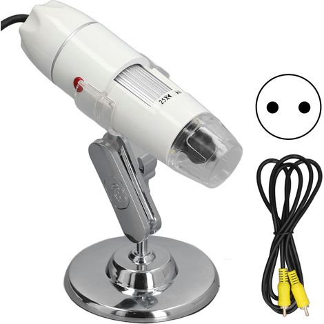 Microscope numérique USB 400x CMOS avec interface TV/AV, grossissement 25x-400x, pour téléphone et PC, prise UE. (1/5)