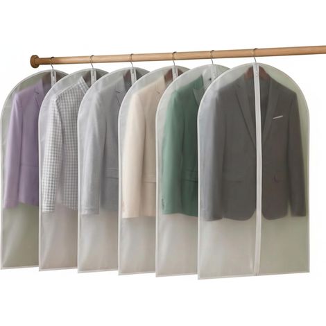 Lot de 6 housses de vêtements 100x60 cm avec fermeture éclair - Protection anti-poussière, mites et étanche pour rangement