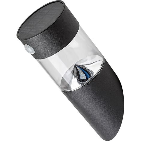 Lampe murale kapuas en acier inoxydable LED noire 1.5 W IP44 4000K H: 24 cm Ø9cm avec capteur (1/5)