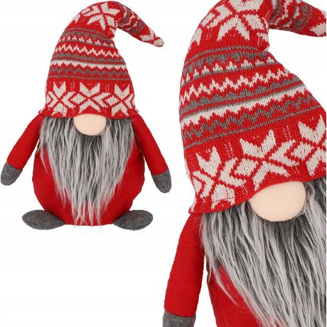 Regalo di Natale a forma di gnomo, grande e grigio (1/3)
