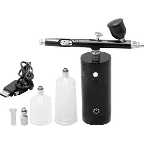 Kit aérographe USB rechargeable, compresseur portable, pompe de pulvérisation, pistolet aérographe portatif pour maquillage FX, tatouage, peinture hydratante