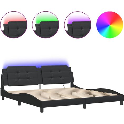 Maison Exclusive - Giroletto con LED senza Materasso Zadar Nero 200x200 cm