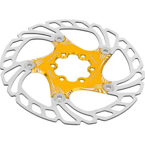 Disque de frein à disque en métal de qualité pour VTT, 160 mm, cinq clous, plaquettes de frein dorées (1/5)