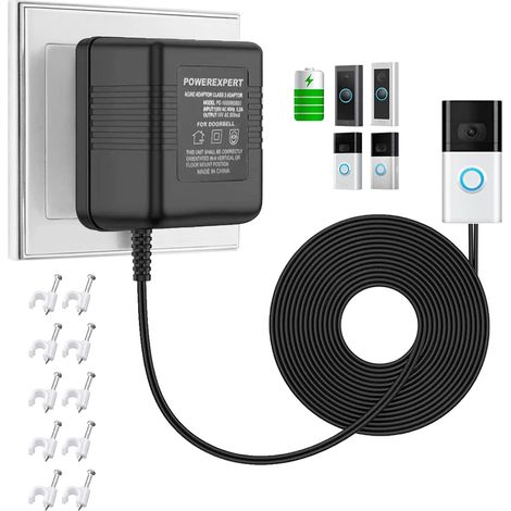 24V 500mA Türklingel-Netzteil  Video-Türklingel-Netzteil - Smart-Home-Zubehör, kompatibel mit Ring (5M) (1/5)