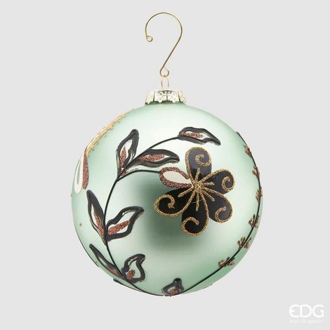 EDG Enzo De Gasperi Decorazione di Natale Palla Elegance D 12 Cm Vetro Green