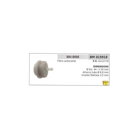 Filtro carburador SKI-DOO Ø  exterior 44mm altura 50mm 414.227.00