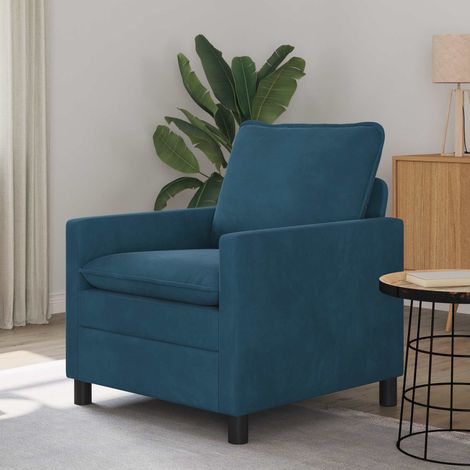 vidaXL Canapé Bleu 76 x 81 x 87,5 cm Velours (1/5)