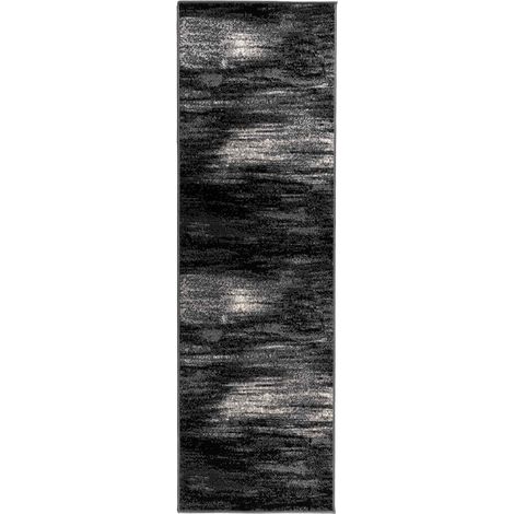 Runner Rug FLORNES Woven Black 67 x 150 cm PP 7 mm vidaXL (1/4)