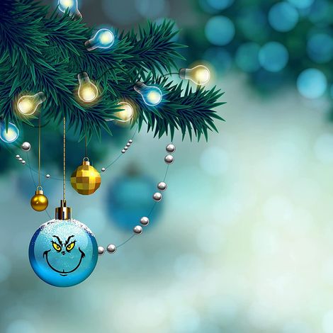 Lot de 10 autocollants Grinch de Noël 13x11cm, décalcomanies décoratives pour emballages cadeaux et décorations de fête (1/5)