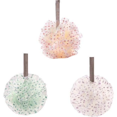 Gants De Douche - Éponge Exfoliante En Maille Pe - Lot De 3 Couleurs Assorties (1/5)