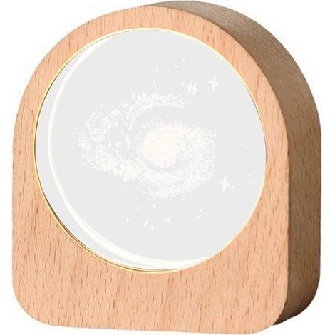 Veilleuse en cristal Galaxy 75x85x30mm sculpture 3D intérieure lumineuse USB (1/5)