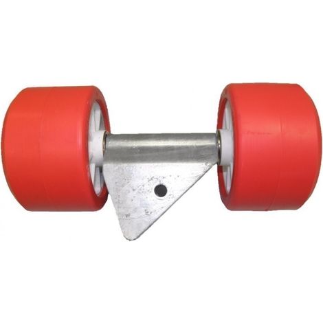 Imline – Ensemble de 2 galets rouges Ø120 mm avec support en 'V' – Stabilité maximale pour remorque nautique – Installation rapide et facile