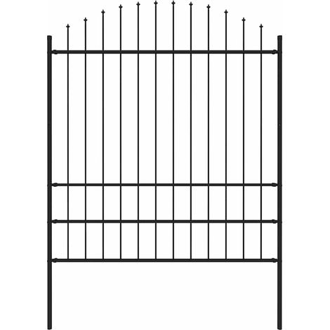 Clôture de jardin Woerden avec pointe de lance, acier, 170 x 200 cm, noire