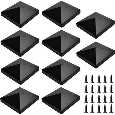 Lot de 10 capuchons pour poteaux de clôture 10x10 cm – Plastique résistant aux intempéries – Installation rapide avec 20 vis incluses (1/5)