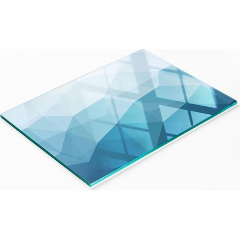 Tabla de cortar de cristal para cocina con motivos decorativos abstractos, 80x52 cm. (1/5)