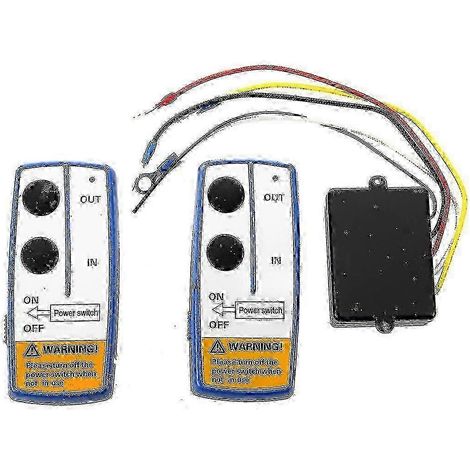 Kit de télécommande sans fil étanche pour treuil électrique, portée de 50 m avec verrouillage de sécurité, en plastique (1/5)