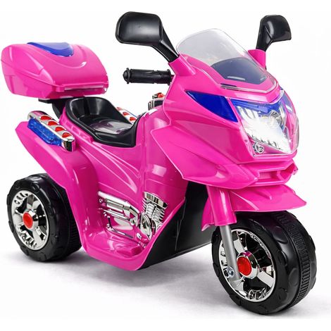 HC8051 Moto a pilas para niños, color rosa, con luces LED y sonidos. (1/5)