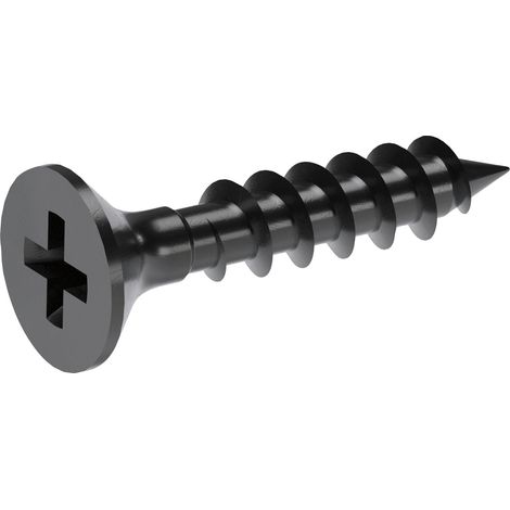 Italiana Ferramenta KIMANA Befestigungsschrauben, Holzschrauben, Stahlschrauben, Montageschrauben, hohe Stabilität, Stahl, schwarz, 3,5 x 18 mm, 4 Stück
