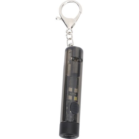 Lampe torche porte-clés rechargeable, ultralégère et portable, mini lampe torche LED, petite lampe d'urgence domestique avec 2 modes et sifflet intégré ASTEY S01 Noir (1/5)