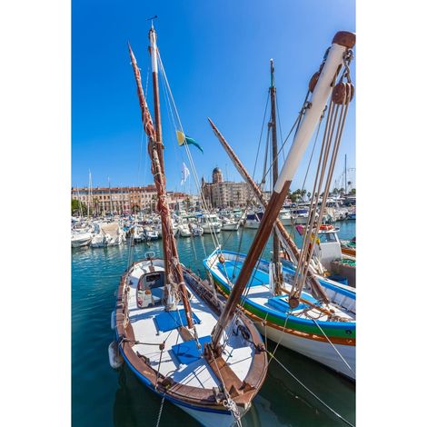 Tableau sur toile port Saint-Raphaël 30x45 cm - Impression sur Toile Murale Décorative - Image imprimée en HD sur Toile - Toile sur Châssis en Bois FSC - Fabriqué en France (1/4)