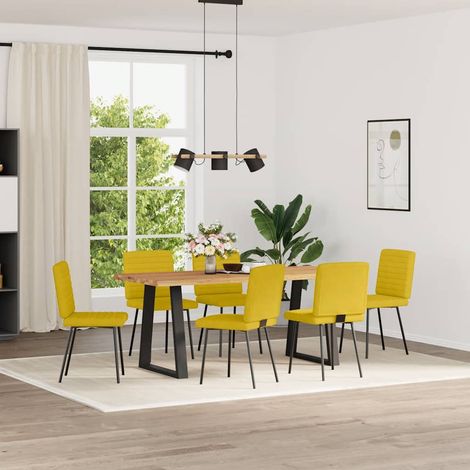 Maison Exclusive - Esszimmerstühle 6 Stk. Gelb Samt