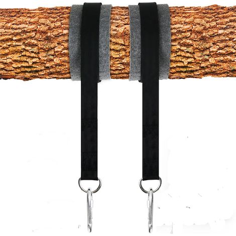 Kit de fixation pour hamac avec 2 sangles de 1,5 m, 2 coussins de protection d'arbre et 2 mousquetons premium, sac de rangement inclus (1/5)