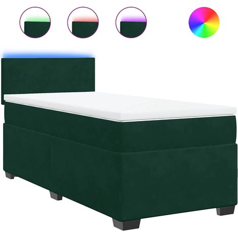Maison Exclusive - Giroletto a Molle con Materasso Verde Scuro 90x190 cm Velluto