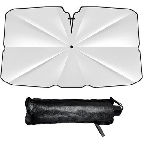 Pare-soleil parapluie voiture – 125x65 cm, pliable – Protection UV, isolant – Universel, compact (1/4)