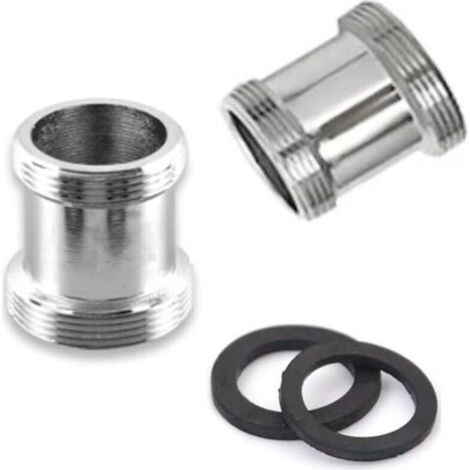 Lot de 2 adaptateurs de robinet en laiton, filetage mâle NPT 22 mm, connecteur d'aérateur pour robinet d'évier, adaptateur pour purificateur d'eau (M22 – M22) (1/5)