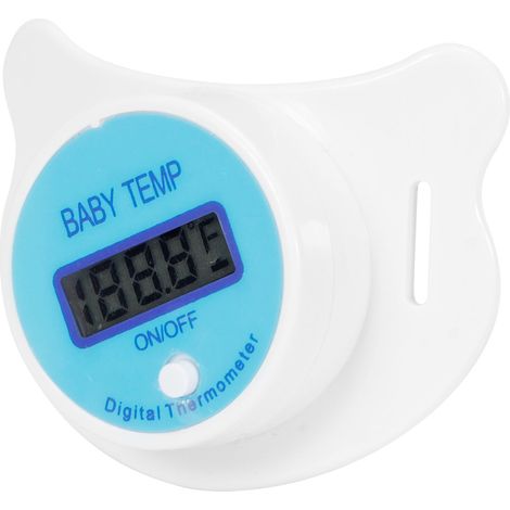 Babythermometer in Form eines Schnullers mit LCD-Anzeige für Neugeborene, blau, Fahrenheit