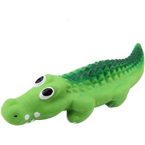 Jouet à mâcher en latex en forme de crocodile mignon qui couine, pour chien, chiot ou chat. (1/4)
